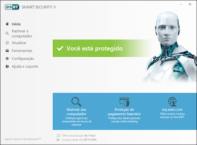 ESET SMART SECURITY 9 + CRACK LICENÇA VÁLIDA ATÉ 30/11/2016