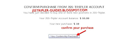 16. Confirm your purchase of position on JSS Tripler