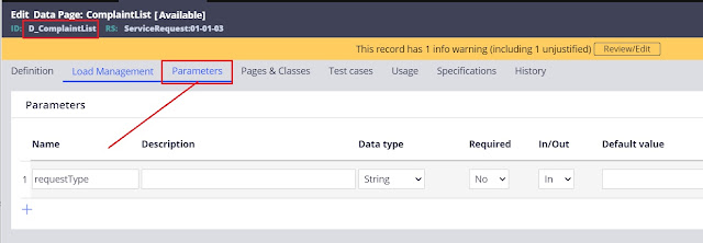 how to pass parameters to data page in pega