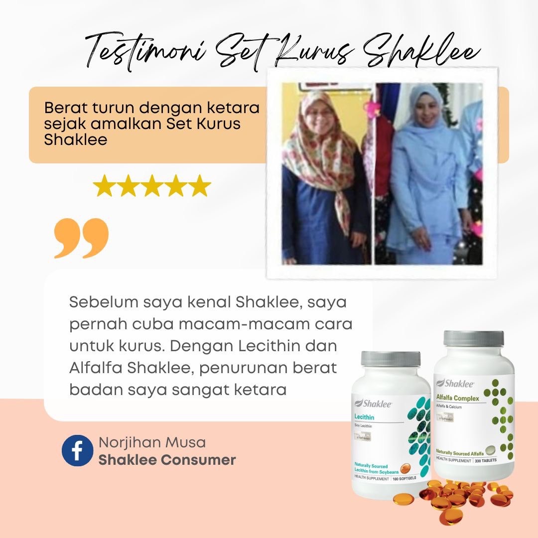 4 Testimoni Set Kurus Shaklee