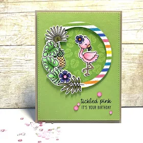 Sunny Studio Stamps: Fabulous Flamingos Customer Birthday Card by Leeann Leonard