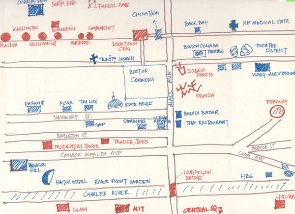 Map Of Boston Massachusetts. This is a mental map on Boston