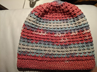 The inside or underside of the beanie