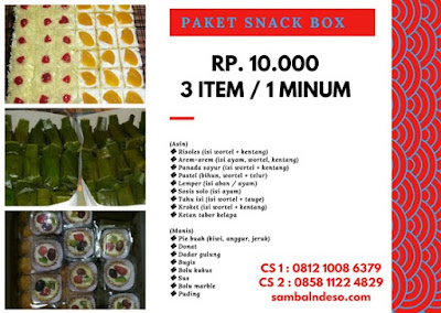 harga order snack  dus isi 4  isi 2 di Ciputat