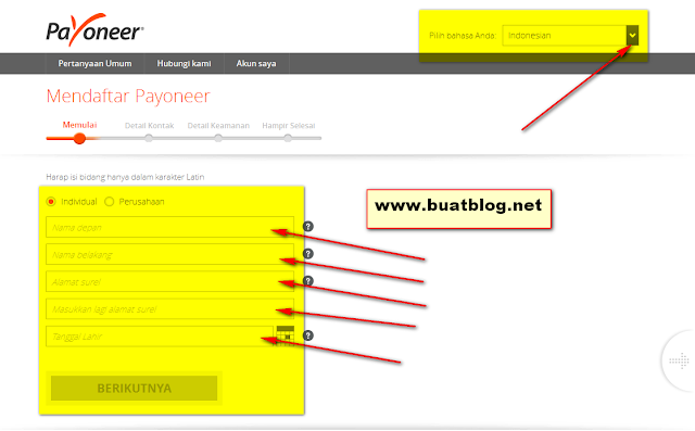 cara membuat akun payoneer gambar 2