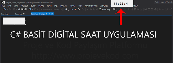 C# Sistem Saati ile Digital Saat Uygulaması Kodları (Digital Clock)