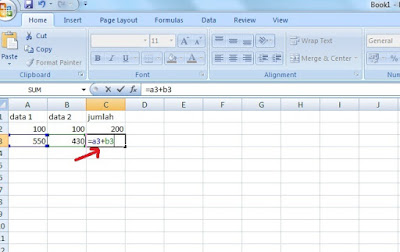 Cara Membuat Formula Penjumlahan di Excel  