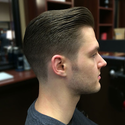 medium length fade with pompadour