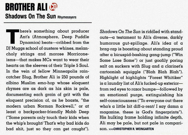 Brother Ali Shadows of the Sun CMJ Album Review 2003
