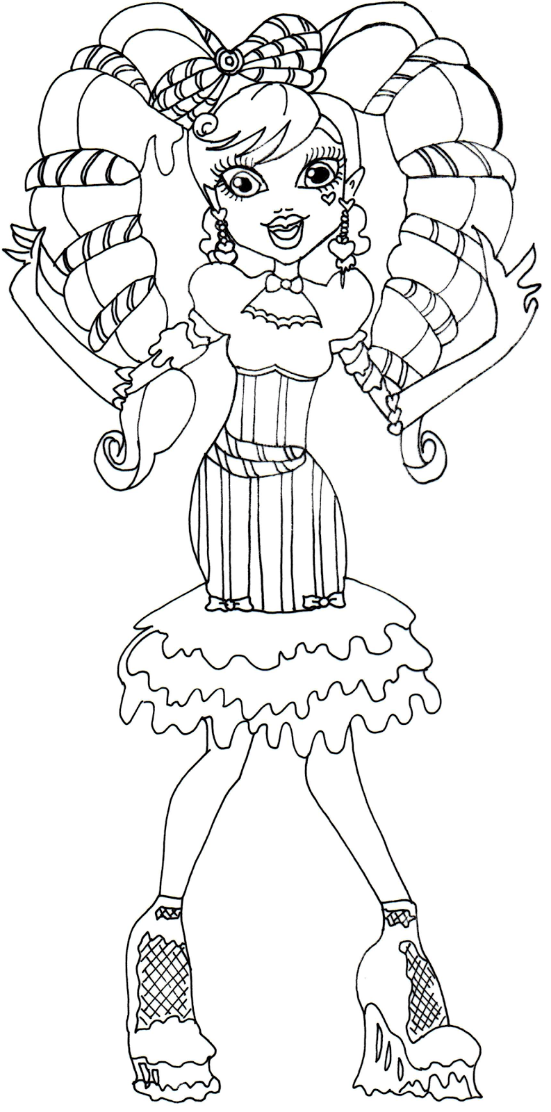 Download Free Printable Monster High Coloring Pages: Draculaura Sweet Screams Monster High Coloring Page