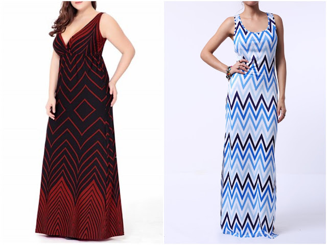 Onde comprar: Chevron Maxi Dress (Vestidos com estampa zigue-zague)