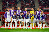 REAL VALLADOLID C. F. Temporada 2022-23. Óscar Plano, Jawad El Yamiq, Joaquín, Sergi Guardiola, Jordi Masip, Gonzalo Plata. Iván Fresneda, Álvaro Aguado, Roque Mesa, Monchu y Lucas Rosa. R. C. D. MALLORCA 1 REAL VALLADOLID C. F. 0 Sábado 07/01/2023, 18:30 horas. Campeonato de Liga de 1ª División, jornada 16. Palma de Mallorca, Estadi Mallorca Son Moix: 14.129 espectadores. GOLES: ⚽1-0: 90+4’, Abdón Prats.