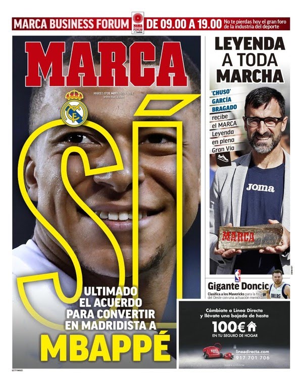 Última Hora: Jornais destacam acordo do Real Madrid com Mbappé, que deve receber maior salário do clube.