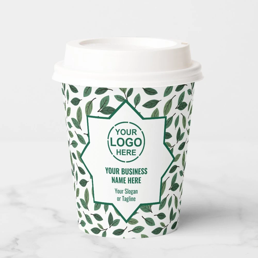 Green Tea Shop Promotional QR Code Paper Cups
