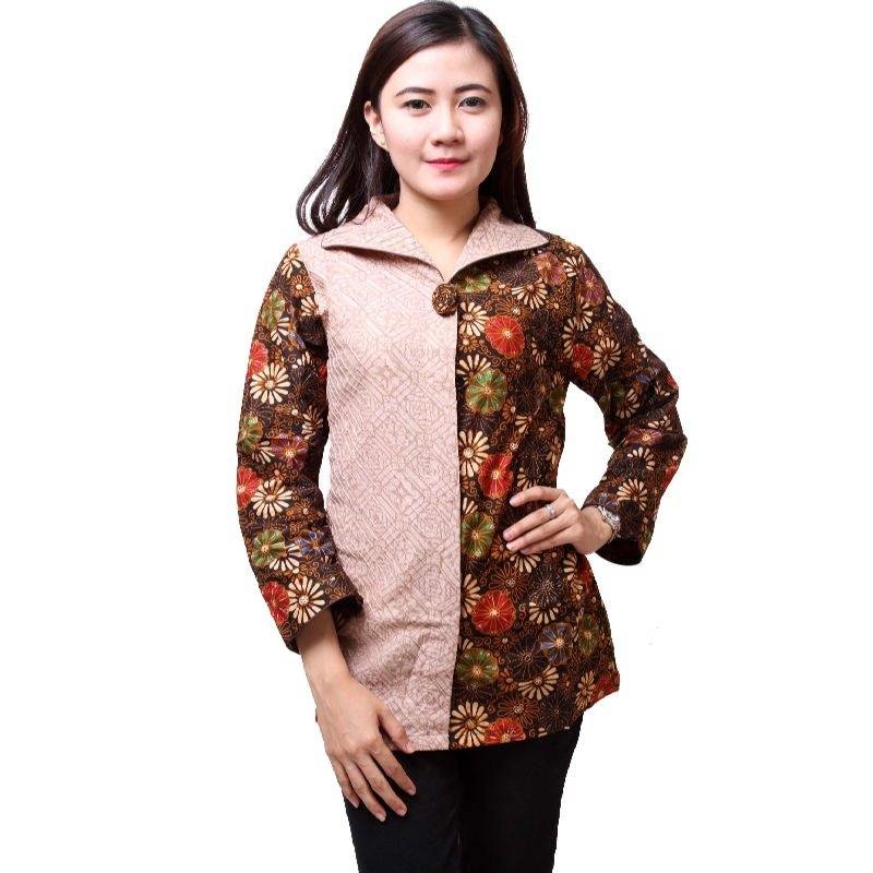 Koleksi Model Blus Kantor Batik Modern Desain Unik 