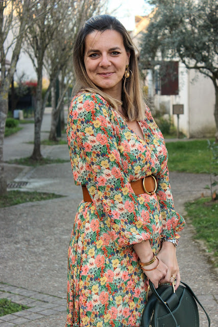 robe jardin pastel, robe sézane, look du jour, les petites bulles de ma vie