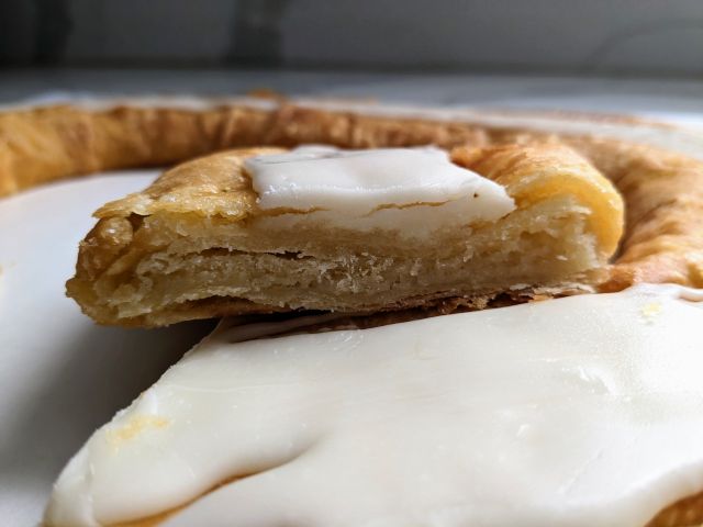 Trader Joe's O&H Almond Danish Kringle cross-section.