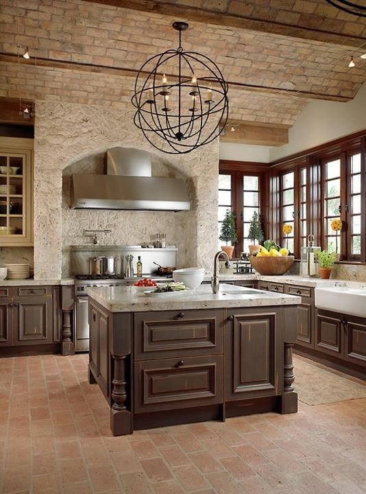 Traditional Kitchen With Brick Walls 2013 Ideas | Furniture Design ...