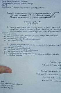 Subiecte grad didactic 2 - educatoare (Constanta 2017)