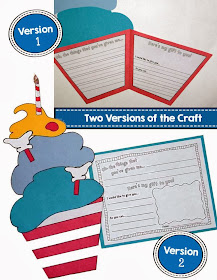 Dr. Seuss birthday cupcake writing booklet