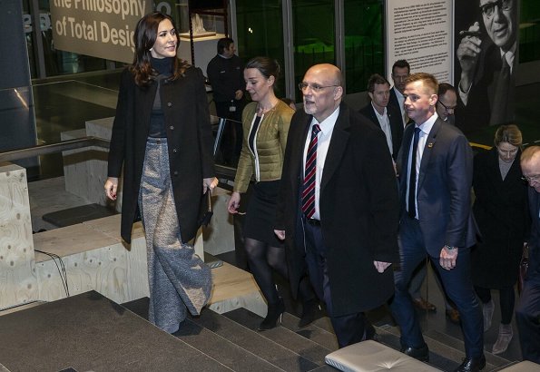 Crown Princess Mary wore Prada coat, and Princess Mary carried Quidam clutch bag