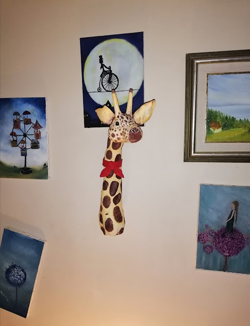 giraffe,handmade giraffe,el yapımı,kağıt hamuru yapımı,kağıt hamuru,paper mache ideas