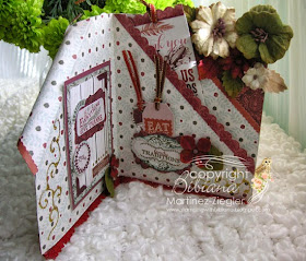 diagonal double pocket fold card open