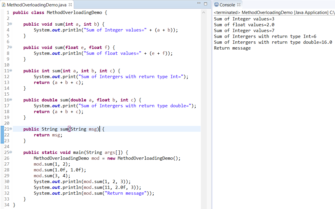 method overloading