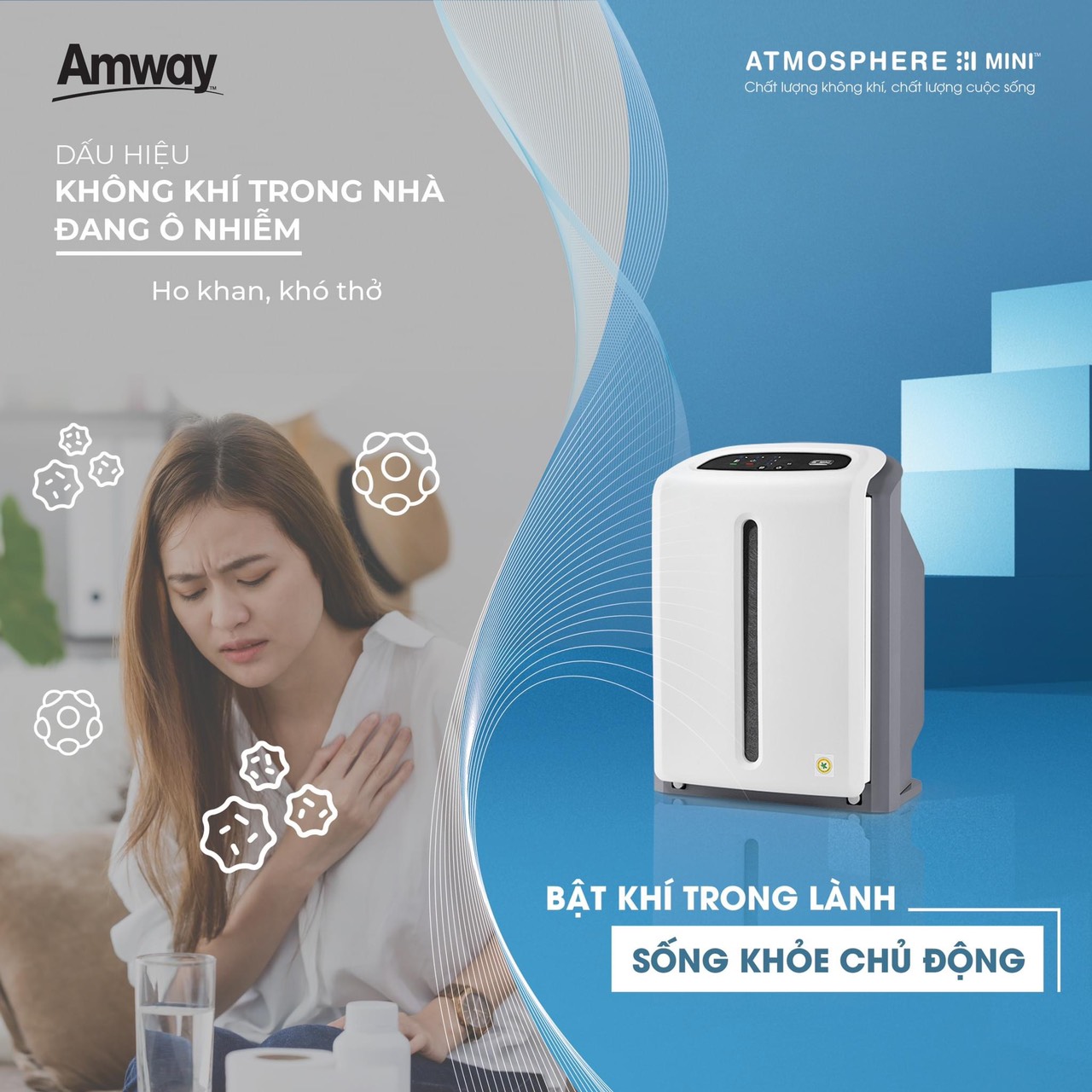 Bất máy lọc không khí ATMOSPHERE MINI™, để sạch trong lành - chủ động sóng khỏe