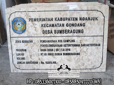 Jual Papan Prasasti Marmer, Prasasti Dana Desa, Contoh Prasasti Dana Desa