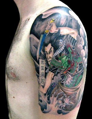 Shoulder Japanese Samurai Tattoos For Men Picture 10