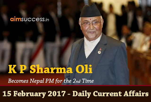 15 February 2017 - Daily Current Affairs