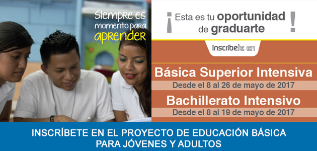 Inscripciones Bachillerato Intensivo 2017 Ministerio de Educación Básica Superior Intensiva