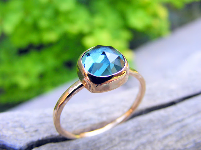 london blue topaz gold filled stacking ring