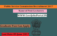 Public Service Commission Recruitment 2017– Lecturers