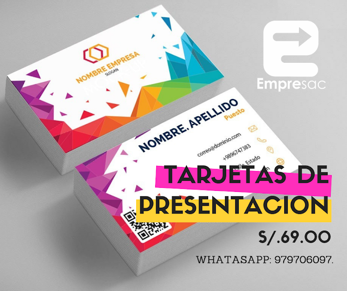 🥇 TARJETAS DE PRESENTACIÓN S/.69.00