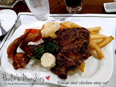 Paulin's Munchies - The Ship Restaurant at Shaw Center - Ribeye and chicken wing set