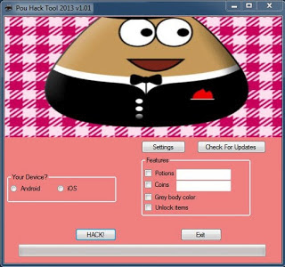 Pou Hack Tool Free Android, iOS