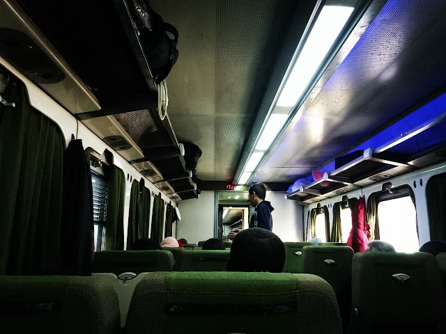 Cairo to Alexandria by train. Second class compartment, also with aircondition, difference is that the seats are somehow smaller and do not recline as much, however still pretty comfortable.