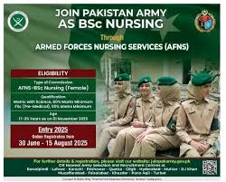 AFNS – BSc Nursing (Female) | Join Pakistan Army as BSc Nursing (AFNS)