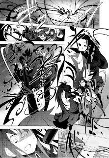 Action scenes from the manga Puella Magi Madoka Magica