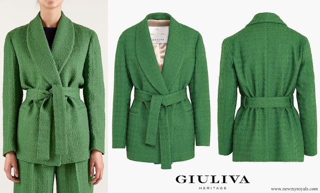 Countess of Wessex wore Giuliva Heritage Linda Emerald-green Blazer in Wool Blend