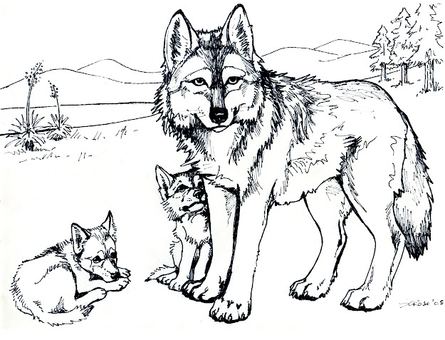 Download And Print Printable Free Wolf Coloring Pages For Adults