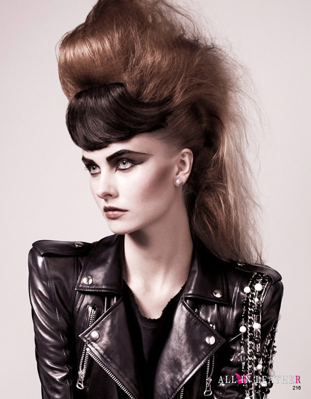 Kamila F, leather jacket, photoshoot, Daniel Jackson, magazine, editorial, Vogue Nippon, 2010