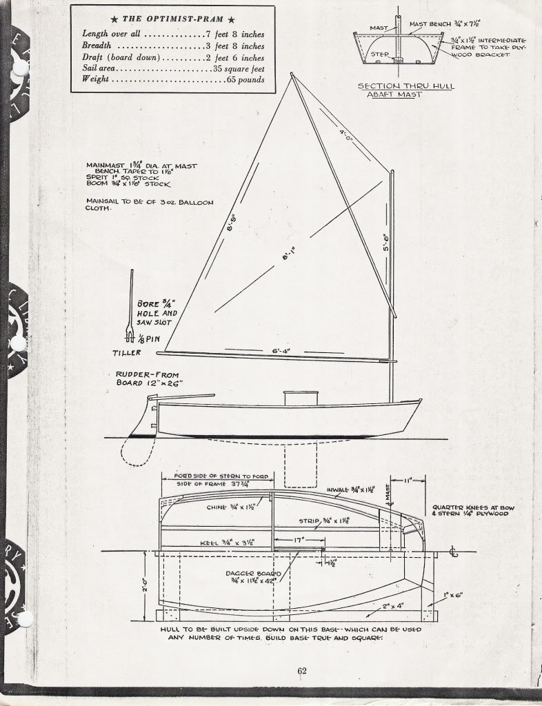 Wooden Optimist: Plans: Rudder 1954