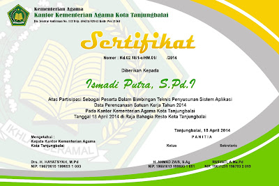 CD Desain Sertifikat Format PSD PUTRA MEDIA