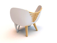 ilium chair combines plastic and wood side rear view