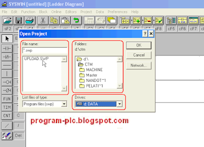 Select File name Program PLC Omron