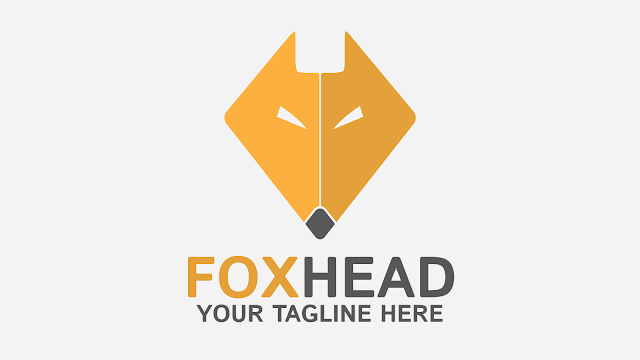 foxhead free business logo design template animal