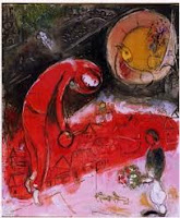 Chagall:Schizzo per i tetti rossi